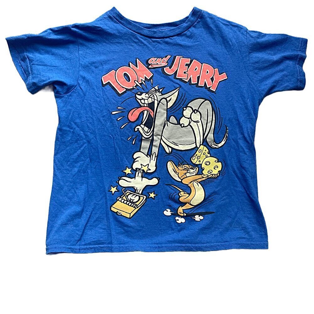 Tom & Jerry Graphic T-Shirt 6-7 Years Blue Color EUC‎ Cotton